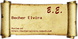 Becher Elvira névjegykártya
